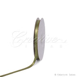 3/8" Satin With Gold Edge Ribbon- 50 Yards (Moss Green)