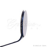 3/8" Satin With Gold Edge Ribbon- 50 Yards (Navy Blue)