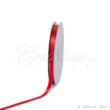 3/8" Satin With Gold Edge Ribbon- 50 Yards (Red)
