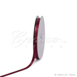 3/8" Satin With Gold Edge Ribbon- 50 Yards (Wine)