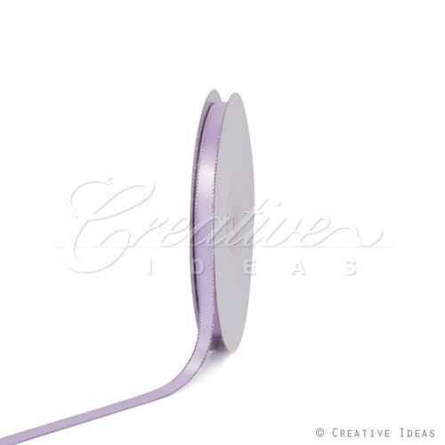 3/8" Satin With Silver Edge Ribbon - 50 Yards (Lavender)