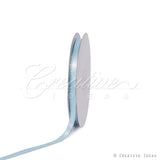 3/8" Satin With Silver Edge Ribbon - 50 Yards (Light Blue)