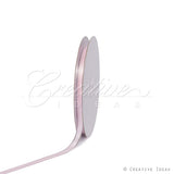 3/8" Satin With Silver Edge Ribbon - 50 Yards (Light Pink)
