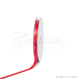 3/8" Satin With Silver Edge Ribbon - 50 Yards (Red)