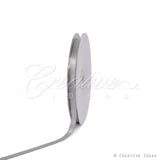 3/8" Satin With Silver Edge Ribbon - 50 Yards (Silver)