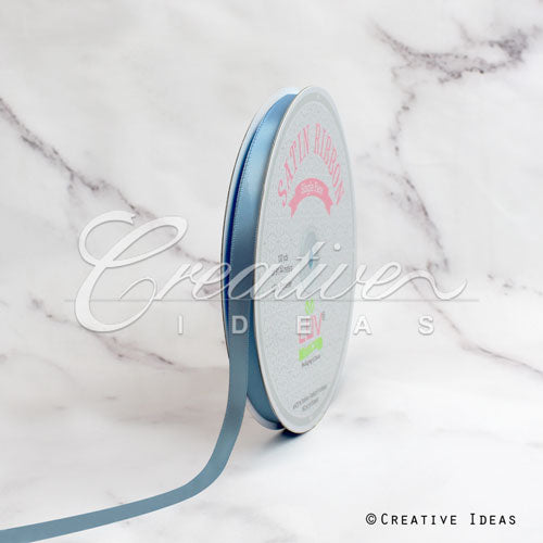 3/8" Single Face Satin Ribbon - 100 Yards (Antique Blue)