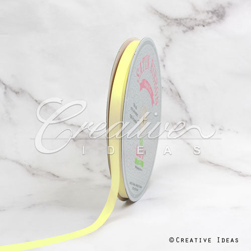 3/8" Single Face Satin Ribbon - 100 Yards (Baby Maize)