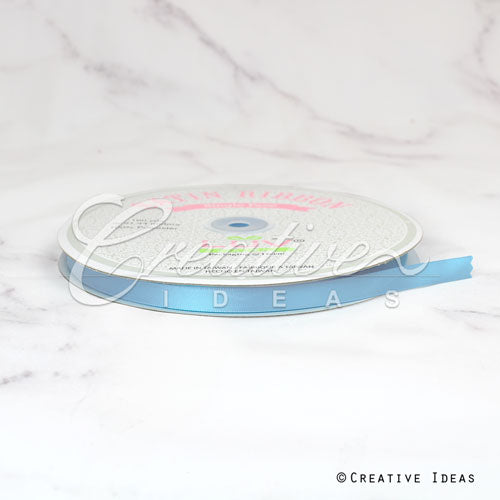 3/8" Single Face Satin Ribbon - 100 Yards (Blue Mist)