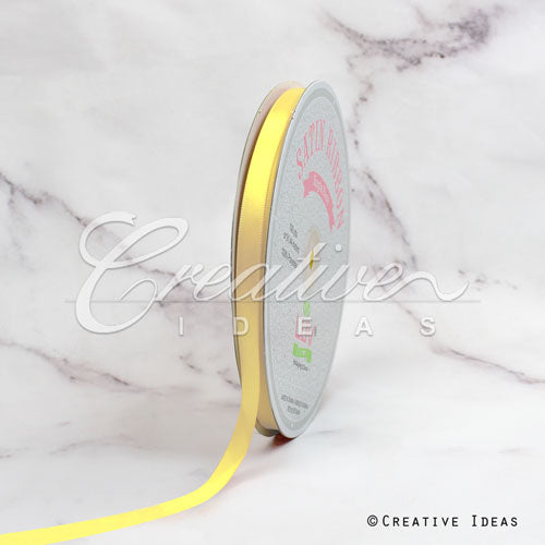 3/8" Single Face Satin Ribbon - 100 Yards (Canary)
