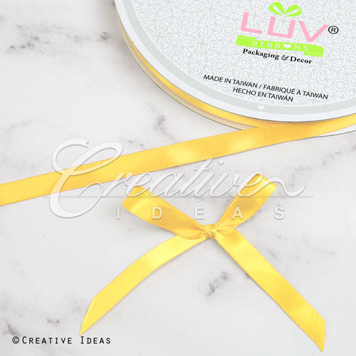 3/8" Single Face Satin Ribbon - 100 Yards (Canary)