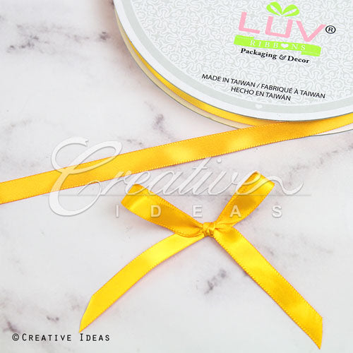 3/8" Single Face Satin Ribbon - 100 Yards (Daffodil)