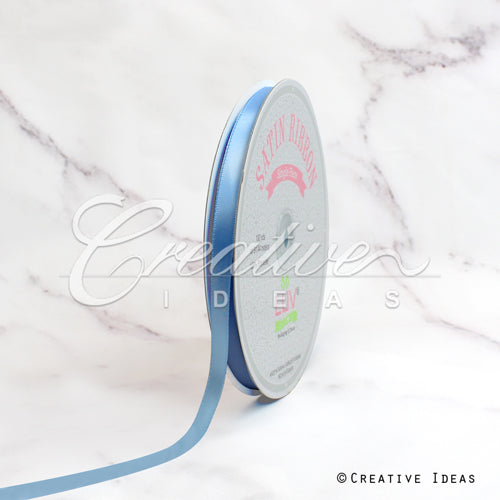 3/8" Single Face Satin Ribbon - 100 Yards (French Blue)