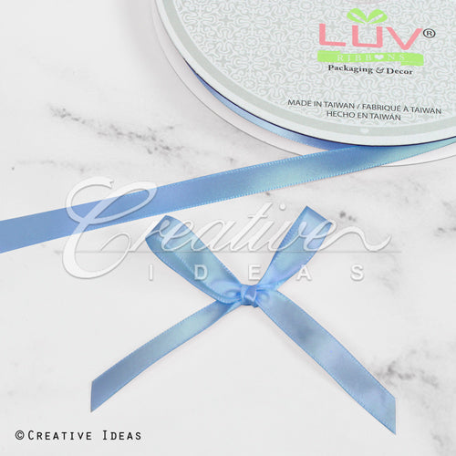 3/8" Single Face Satin Ribbon - 100 Yards (French Blue)
