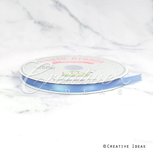 3/8" Single Face Satin Ribbon - 100 Yards (French Blue)