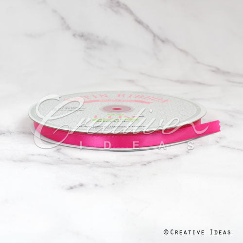 3/8" Single Face Satin Ribbon - 100 Yards (Hot Pink)