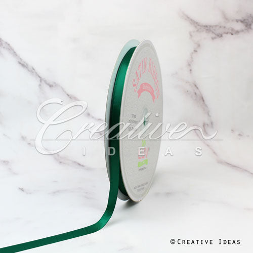 3/8" Single Face Satin Ribbon - 100 Yards (Hunter Green)