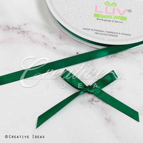 3/8" Single Face Satin Ribbon - 100 Yards (Hunter Green)
