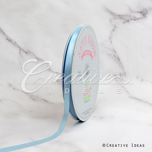 3/8" Single Face Satin Ribbon - 100 Yards (Light Blue)