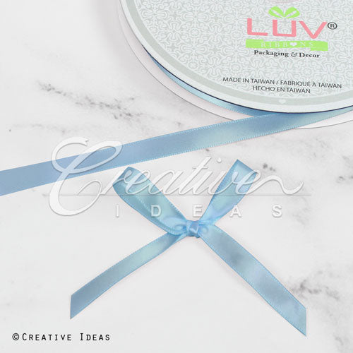 3/8" Single Face Satin Ribbon - 100 Yards (Light Blue)
