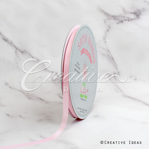 3/8" Single Face Satin Ribbon - 100 Yards (Light Pink)