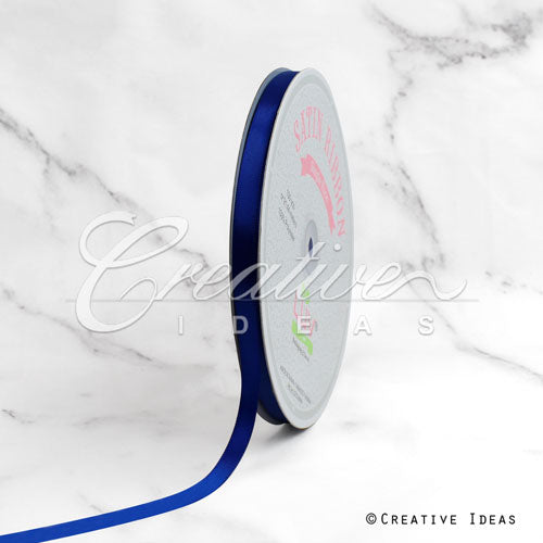 3/8" Single Face Satin Ribbon - 100 Yards (Navy Blue)