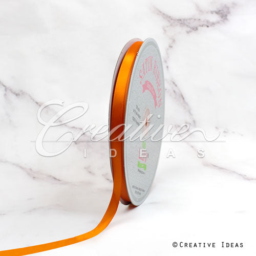 3/8" Single Face Satin Ribbon - 100 Yards (Orange)