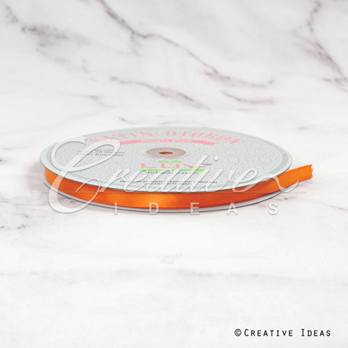 3/8" Single Face Satin Ribbon - 100 Yards (Orange)