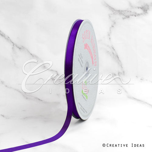 3/8" Single Face Satin Ribbon - 100 Yards (Purple)