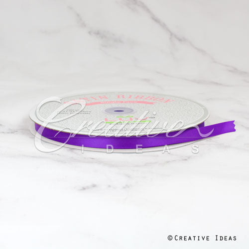 3/8" Single Face Satin Ribbon - 100 Yards (Purple)