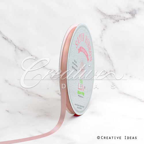 3/8" Single Face Satin Ribbon - 100 Yards (Rose Gold)