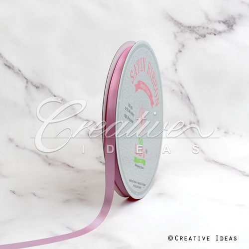 3/8" Single Face Satin Ribbon - 100 Yards (Rosy Mauve)