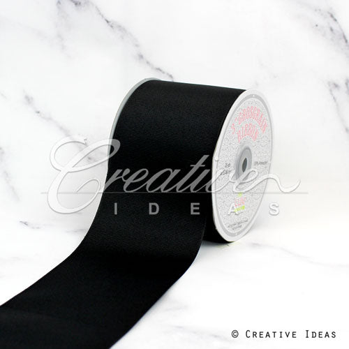 3" Grosgrain Ribbon - 25 Yards (Black)