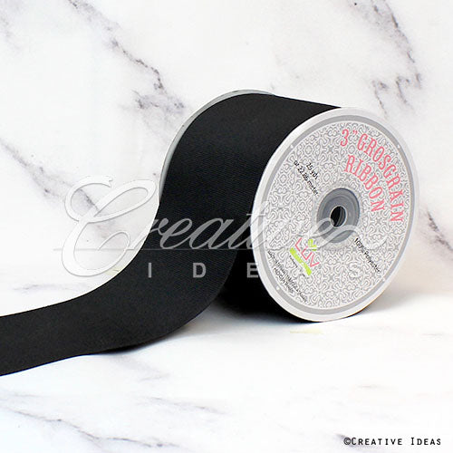 3" Grosgrain Ribbon - 25 Yards (Black)