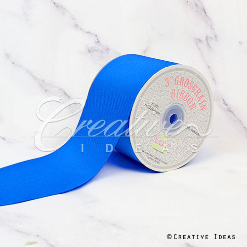 3" Grosgrain Ribbon - 25 Yards (Electric Blue)