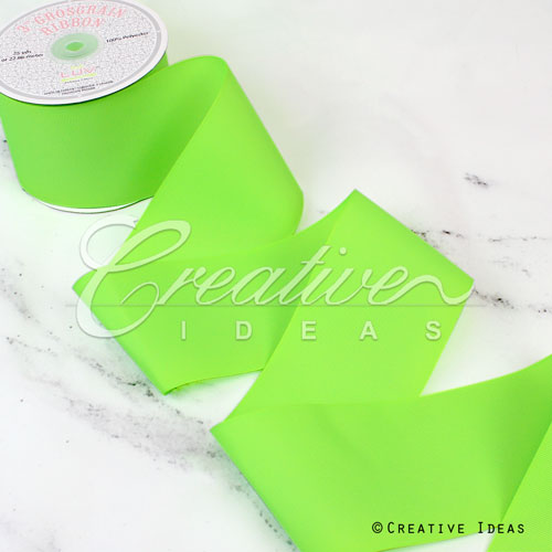 3" Grosgrain Ribbon - 25 Yards (Neon Green)