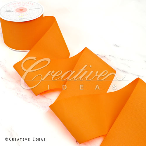 3" Grosgrain Ribbon - 25 Yards (Neon Orange)