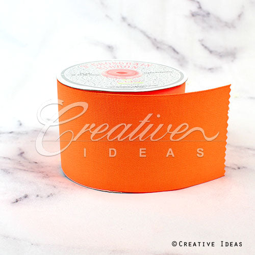 3" Grosgrain Ribbon - 25 Yards (Neon Orange)