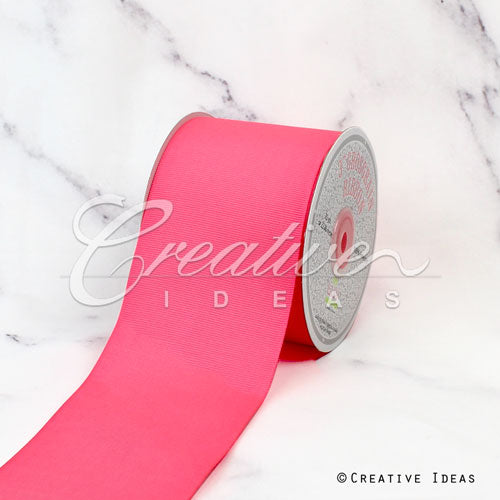 3" Grosgrain Ribbon - 25 Yards (Neon Pink)