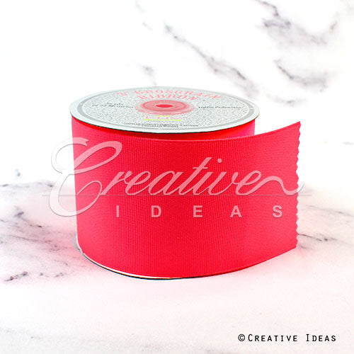 3" Grosgrain Ribbon - 25 Yards (Neon Pink)