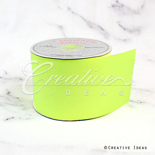 3" Grosgrain Ribbon - 25 Yards (Neon Yellow)