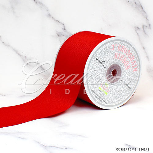 3" Grosgrain Ribbon - 25 Yards (Red)