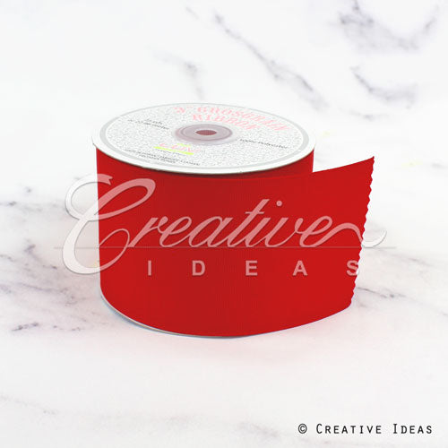 3" Grosgrain Ribbon - 25 Yards (Red)