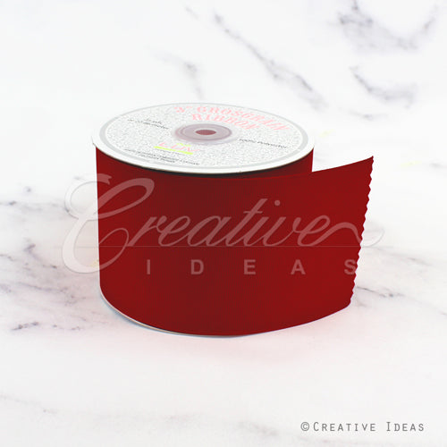 3" Grosgrain Ribbon - 25 Yards (Scarlet Red)