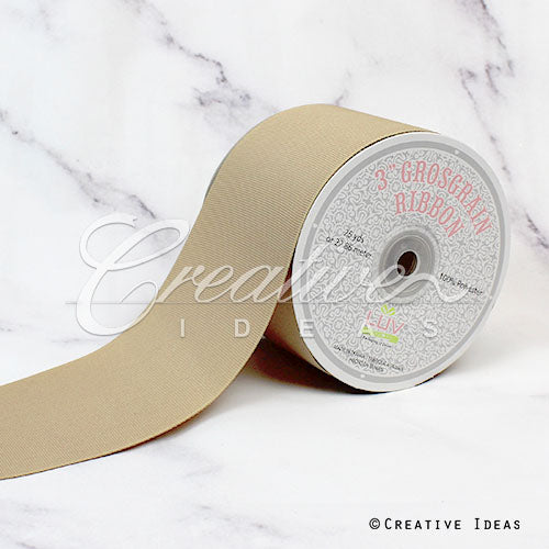 3" Grosgrain Ribbon - 25 Yards (Toffee)