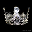 3" Wavy Tiara W/ Leaves & Rhinestone-Pc (Silver)
