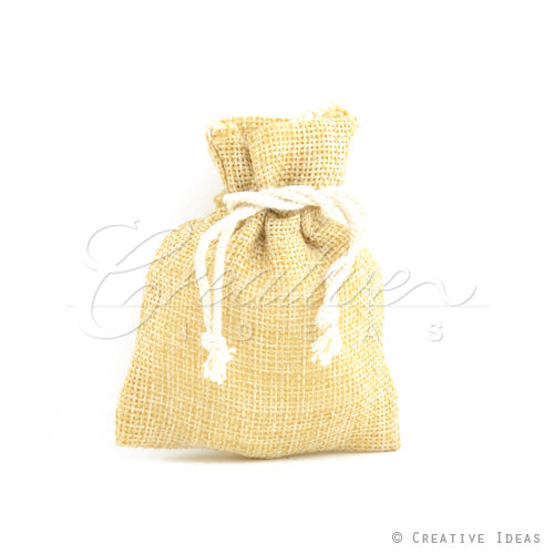 3" X 4" Faux Burlap Pouches - Sold By A Dozen Pieces ( 6 Pieces/Inner Pack) (Natural)