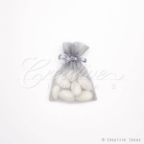 3"X4" Organza Pouch-Dozen (Silver)