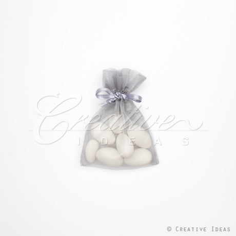 3"X4" Organza Pouch-Dozen (Silver)