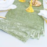 Crushed Velvet Table Runner 13x108 Sage Green