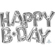Foil Balloon Happy B-Day Silver